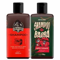 Kit 2x Shampoo Para Barba Negra e Guaraná 120ml Don Alcides