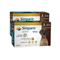 Kit 2x Simparic antipulgas para Cães de 40,1 a 60Kg - 120mg - cx com 3 compr - Zoetis