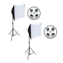 Kit 2X Softbox 50X70 Cm Quadruplo Luz Contínua + Tripé 2M Kit 2X Softbox 50X70 Cm Quadruplo Luz Contínua + Tripé 2M