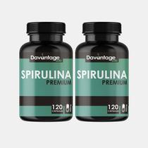 Kit 2x Spirulina Pura Premium 120 Caps, Rica em Proteínas 500mg