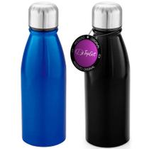 Kit 2x Squeeze Alumínio 500 ml Wave TopGet Azul e Preto Kit 2x Squeeze Alumínio 500 ml Wave TopGet Azul e Preto