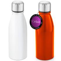 Kit 2x Squeeze Alumínio 500 ml Wave TopGet Branco e Laranja Kit 2x Squeeze Alumínio 500 ml Wave TopGet Branco e Laranja
