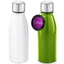 Kit 2x Squeeze Alumínio 500 ml Wave TopGet Branco e Verde Kit 2x Squeeze Alumínio 500 ml Wave TopGet Branco e Verde