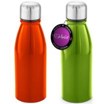Kit 2x Squeeze Alumínio 500 ml Wave TopGet Laranja e Verde Kit 2x Squeeze Alumínio 500 ml Wave TopGet Laranja e Verde