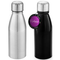 Kit 2x Squeeze Alumínio 500 ml Wave TopGet Prata e Preto