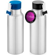 Kit 2x Squeeze Alumínio 570 ml Phase TopGet Azul e Preto Kit 2x Squeeze Alumínio 570 ml Phase TopGet Azul e Preto