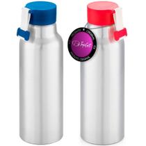 Kit 2x Squeeze Alumínio 570 ml Phase TopGet Azul e Vermelho Kit 2x Squeeze Alumínio 570 ml Phase TopGet Azul e Vermelho