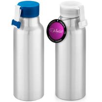 Kit 2x Squeeze Alumínio 570 ml Phase TopGet Branco e Azul Kit 2x Squeeze Alumínio 570 ml Phase TopGet Branco e Azul