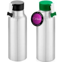 Kit 2x Squeeze Alumínio 570 ml Phase TopGet Preto e Verde Kit 2x Squeeze Alumínio 570 ml Phase TopGet Preto e Verde