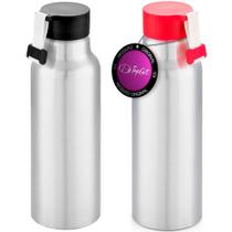 Kit 2x Squeeze Alumínio 570 ml Phase TopGet Preto e Vermelho Kit 2x Squeeze Alumínio 570 ml Phase TopGet Preto e Vermelho