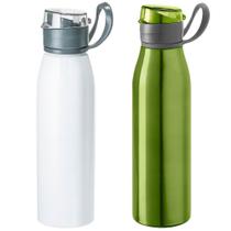 Kit 2x Squeeze Alumínio 650 ml Capri TopGet Branco e Verde Kit 2x Squeeze Alumínio 650 ml Capri TopGet Branco e Verde