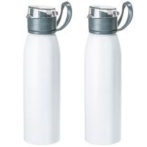 Kit 2x Squeeze Alumínio 650 ml Capri TopGet Branco Kit 2x Squeeze Alumínio 650 ml Capri TopGet Branco