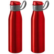 Kit 2x Squeeze Alumínio 650 ml Capri TopGet Vermelho Kit 2x Squeeze Alumínio 650 ml Capri TopGet Vermelho