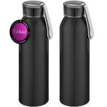 Kit 2x Squeeze Alumínio 660 ml Ride TopGet Preto