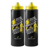 Kit 2X Squeeze Endurance - 800ml Preto/Amarelo - BodyAction Kit 2X Squeeze Endurance - 800ml Preto/Amarelo - BodyAction