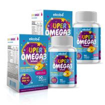 Kit 2x Super Ômega 3 Infantil Ekobé Kids 90 capsulas mastigaveis Sabor Cereja Kit 2x Super Ômega 3 Infantil Ekobé Kids 90 capsulas mastigaveis Sabor Cereja