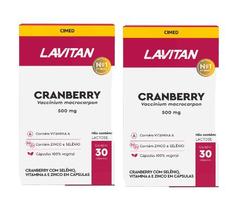 Kit 2x Suplemento Alimentar Lavitan Cranberry 30 Cáp - Cimed