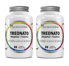 Kit 2x Suplemento Alimentar Magnésio Treonato 600mg 60 cápsulas Flora Nativa Kit 2x Suplemento Alimentar Magnésio Treonato 600mg 60 cápsulas Flora Nativa