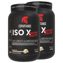 Kit 2x Suplemento em pó Whey Protein Isolado ISO X 100% Pure Isolate 1800G - Espartanos Suplementos