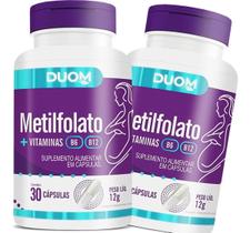 Kit 2x Suplemento Metilfolato + Vitaminas B6 B12 30 Cápsulas Cada Duom