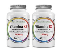 Kit 2x Suplementos Alimentares Vitamina K2 125mcg 60 cápsulas Flora Nativa