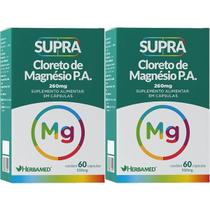 Kit 2X Supra Cloreto de Magnésio P.A. - 60 Cápsulas - Herbamed Kit 2X Supra Cloreto de Magnésio P.A. - 60 Cápsulas - Herbamed