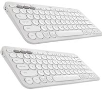 Kit 2x Teclado Bluetooth LOGITECH K380S Pebble Key 2 Branco Kit 2x Teclado Bluetooth LOGITECH K380S Pebble Key 2 Branco