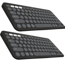 Kit 2x Teclado Bluetooth LOGITECH K380S Pebble Key 2 Grafite