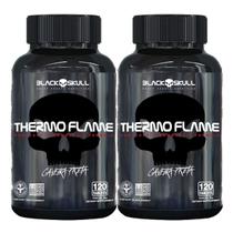 Kit 2X Thermo Flame Hardcore Termogênico - 120 Tablets - Black Skull