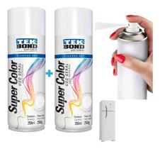 Kit 2x Tinta Spray Branco Brilhante Pintura Geladeira Metal - Tekbond