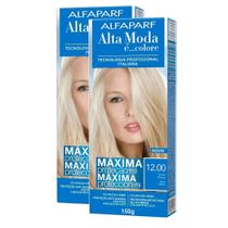 Kit 2X Tintura Creme Alta Moda Alfaparf Louro Platina 12.00