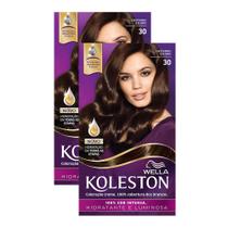 Kit 2X Tintura Creme Koleston Wella Castanho Escuro 30