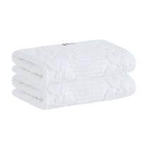 Kit 2x Toalha Lavabo Lollipop 100% Algodão Branco Buddemeyer