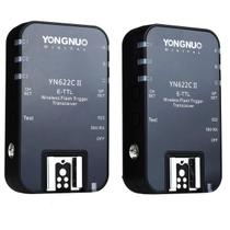 Kit 2x Transmissores Rádio Flash Yongnuo YN-622C II Wireless E-TTL para Câmeras Canon