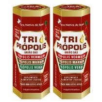 KIT 2X Tri Própolis Em Gotas ( Própolis Vermelha, Verde e Marrom) 20ml - Flora Nativa
