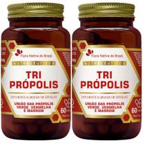 KIT 2X Tri Própolis ( Própolis Vermelha, Verde e Marrom) 60 Cápsulas - Flora Nativa KIT 2X Tri Própolis ( Própolis Vermelha, Verde e Marrom) 60 Cápsulas - Flora Nativa