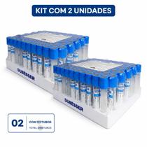 Kit 2x tubos para coleta de sangue a vacuo de vidro c citrato 4,0 ml c100 tampa azul tv040sc vacuplastcral Kit 2x tubos para coleta de sangue a vacuo de vidro c citrato 4,0 ml c100 tampa azul tv040sc vacuplastcral