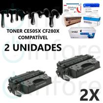 Kit 2x Un Toner CE505X Cf280X 05x Compatível P2055N 2055N P2055DN 2055DN P2055X 2055X Printer