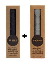 Kit 2x Undergrip Spider Grip De Borracha Beach Tennis Padel Preto e Grafite