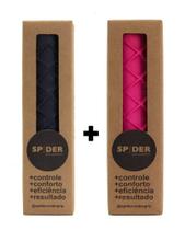 Kit 2x Undergrip Spider Grip De Borracha Beach Tennis Padel Preto e Rosa