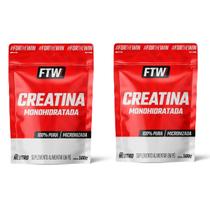 Kit 2x unid de 500g Creatina 100% Monohidratada Refil - Ftw