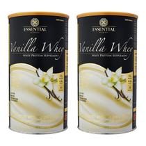 Kit 2x vanilla whey isolado e hidrolisado 900g essential nutrition