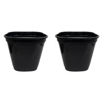 Kit 2x Vasos Decorativos Plástico Preto Resistente Durável 7L Mudas Rosas Decoração para Jardim Kit 2x Vasos Decorativos Plástico Preto Resistente Durável 7L Mudas Rosas Decoração para Jardim