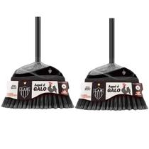 Kit 2x Vassouras Varre Fácil Com Cabo Atlético MG Condor
