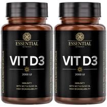Kit 2x Vit D3 2000UI - 120 Capsulas cada - Essential Nutrition