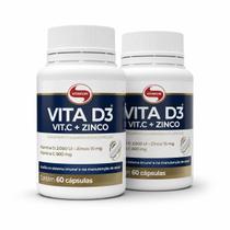 Kit 2x Vita D3 + Vitamina C + Zinco Vitafor 60 Cápsulas Kit 2x Vita D3 + Vitamina C + Zinco Vitafor 60 Cápsulas