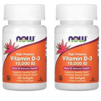 Kit 2x Vitamin@ d3 10.000ui (120 Softgels) - Importada Now Foods