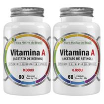 Kit 2x Vitamina A Acetato de Retinol 8000ui 60 Capsulas Flora Nativa Kit 2x Vitamina A Acetato de Retinol 8000ui 60 Capsulas Flora Nativa