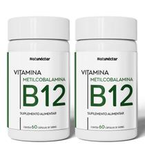 Kit 2x Vitamina B12 Metilcobalamina 120 Cápsulas Natunéctar Comprimidos 9,9mcg Suplementos