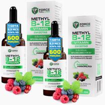 Kit 2x Vitamina B12 Metilcobalamina Sublingual Liquida Gotas, Sabor Frutas Vermelhas, Force Full Labz